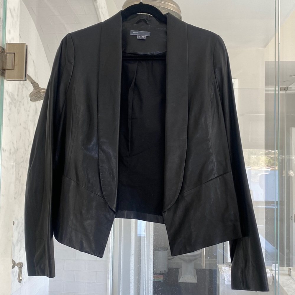 Vince Black Leather Blazer